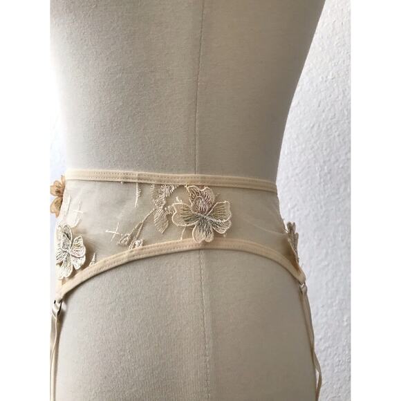 No Brand Lingerie Garter Belt Sheer Floral Embroidered - Picture 5 of 8